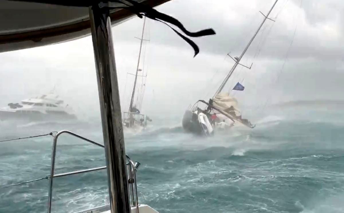 Tempesta a Formentera barche 14 agosto 2024 – Foto da video X