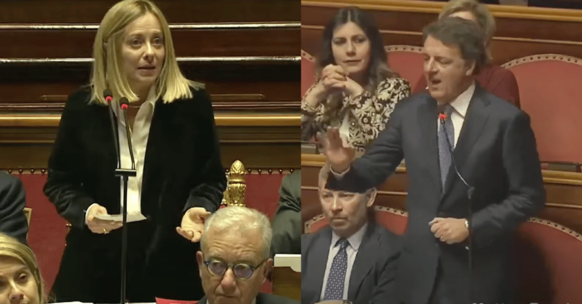 Renzi sfida Meloni in Senato: “Svilisce le istituzioni, non risponde su Almasri e Paragon”. Lei lo provoca