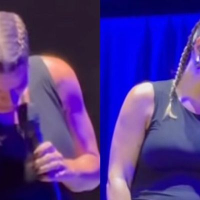 “Stop, la mia pancia…”. Alessandra Amoroso incintissima interrompe il concerto. Cosa è successo