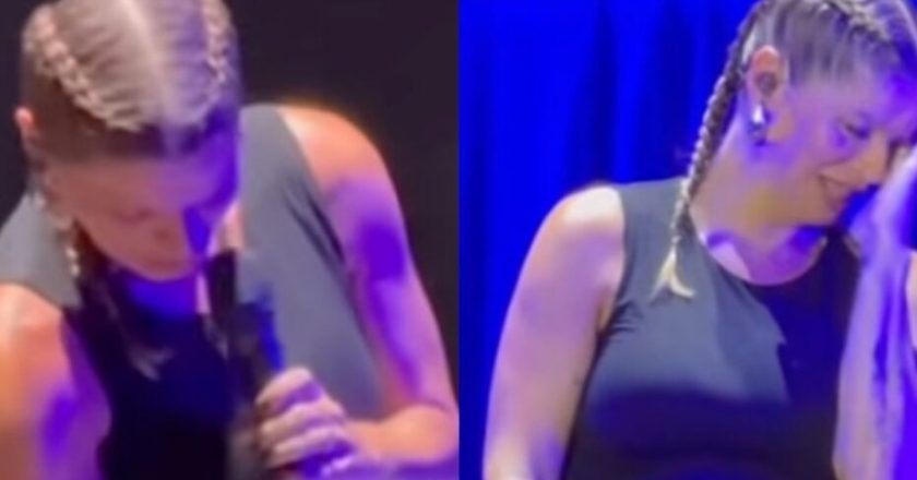 “Stop, la mia pancia…”. Alessandra Amoroso incintissima interrompe il concerto. Cosa è successo