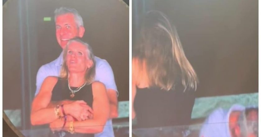 Coppia viene inquadrata al concerto dei Coldplay e si nasconde immediatamente. Il video è virale