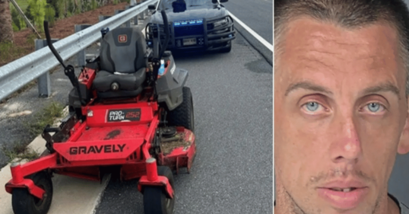 Su un tosaerba ubriaco in autostrada, automobilisti increduli. Arrestato