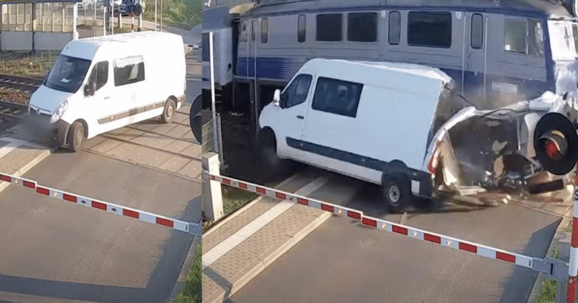 Treno travolge un furgone bloccato al passaggio a livello: impatto devastante