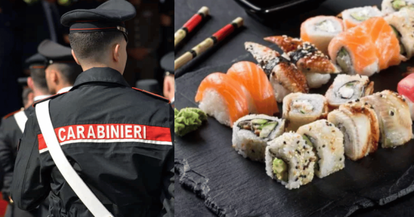 Napoli: lui la porta al sushi, ma appena entrano i carabinieri lei scappa