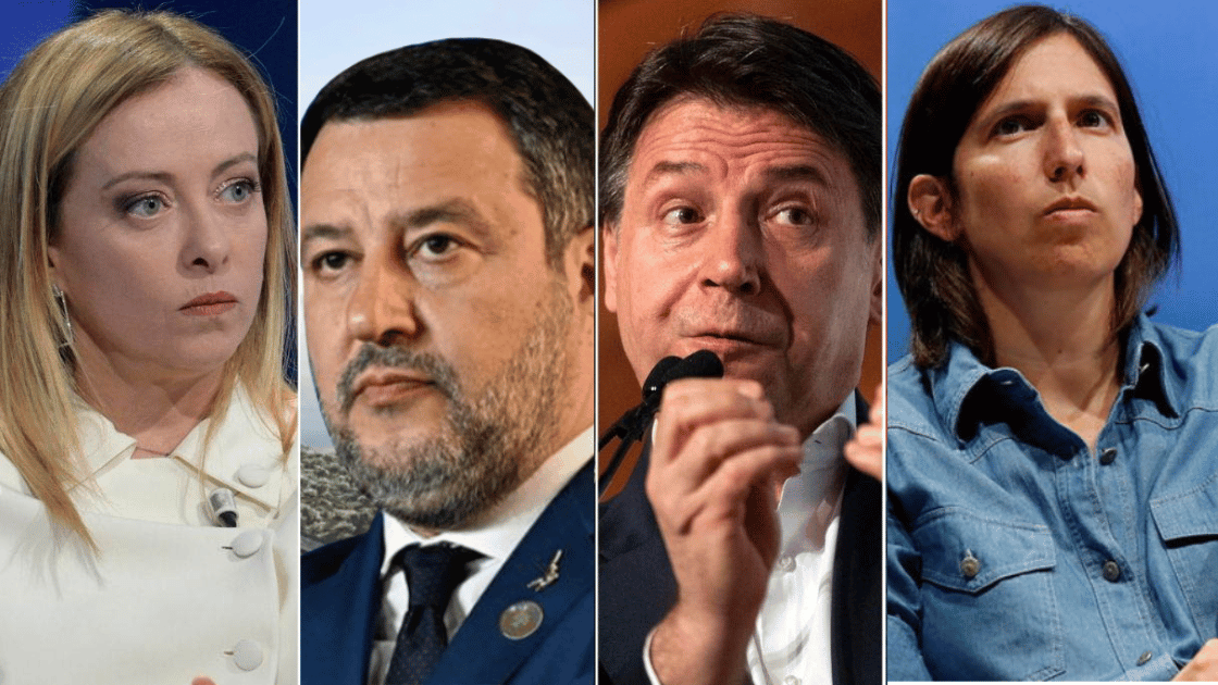 sondaggio meloni salvini conte schlein