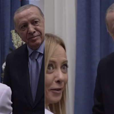 Erdogan a Meloni: “Devo farti smettere di fumare”. Il siparietto davanti a Macron