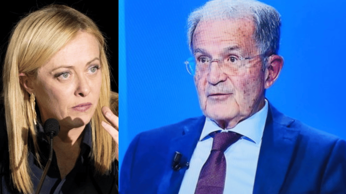 Prodi non si tiene, la stoccata da Gruber: “Meloni? La parola giusta per lei è...” prodi meloni (1)