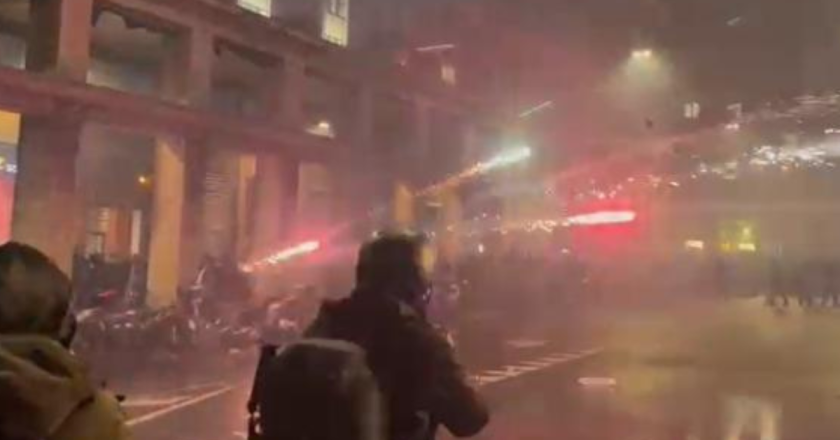 Scontri durante Virtus-Maccabi: tensione altissima nel corteo pro Palestina