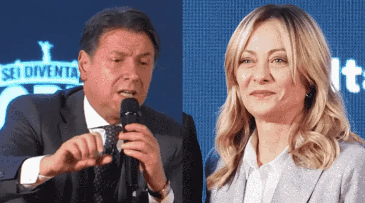 Atreju, Conte attacca Meloni: promesse mancate e pressione fiscale record Conte Meloni alleanza Pd M5S Atreju