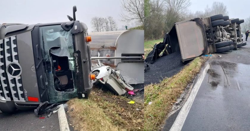Tir carico di asfalto si ribalta, la tragedia disumana: mamma muore schiacciata