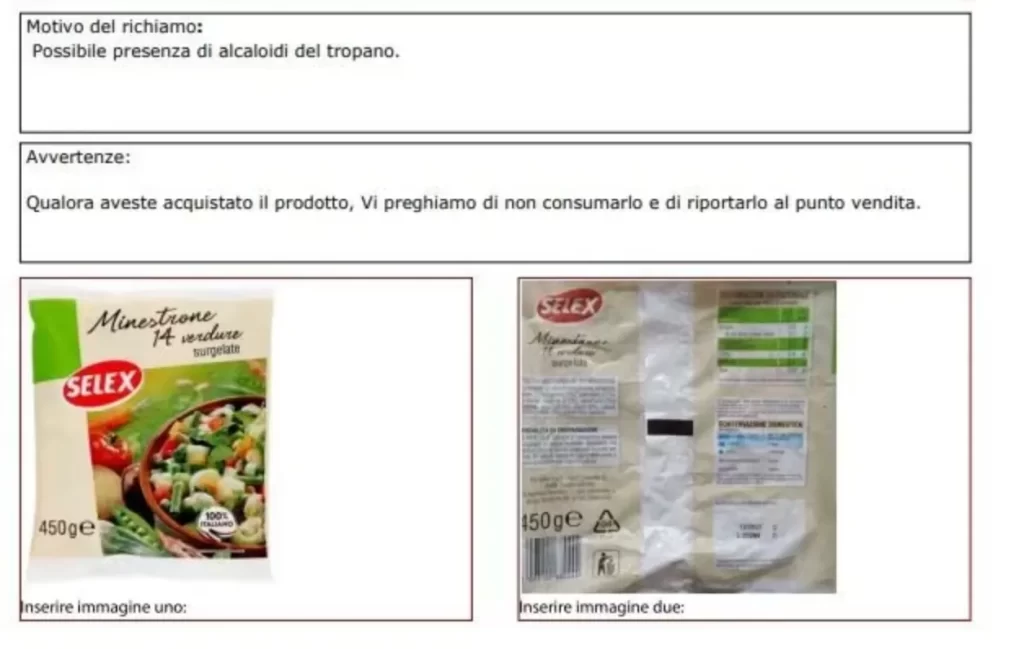 ritiro minestrone selex