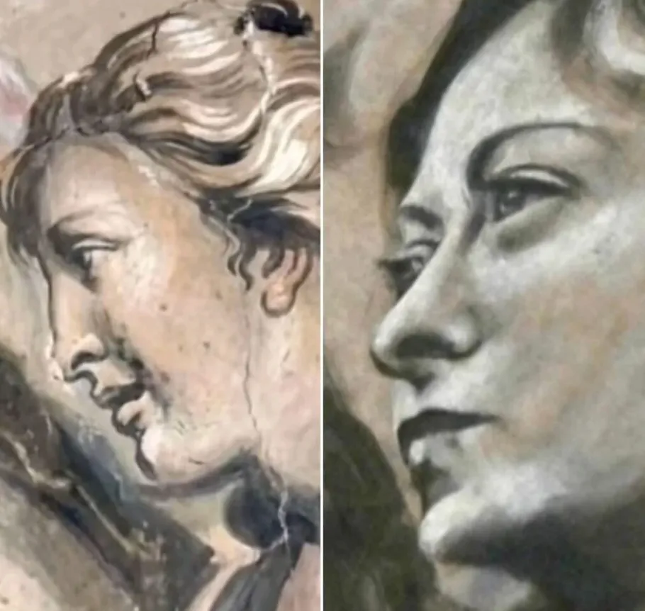 Angelo “simile a Meloni”, spunta l’immagine prima del restauro