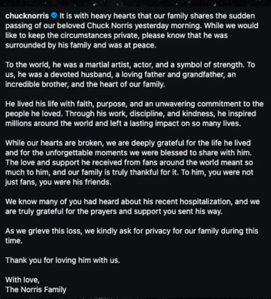 morte chuck norris