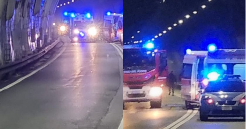 Frontale devastante in galleria: ci sono morti. Tutto bloccato, soccorsi sul posto