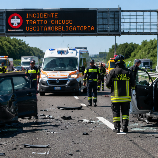 Tragico incidente in autostrada: chiuso il tratto dopo il violento schianto