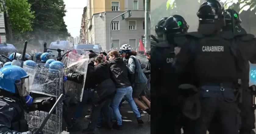 Scontri a Torino al corteo del Primo Maggio: tensione davanti a Askatasuna, cariche e lacrimogeni