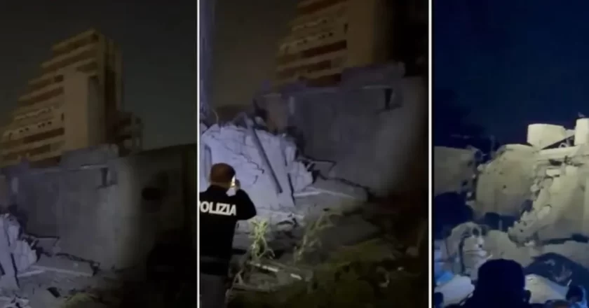 Italia, crolla una parte della Vela Rossa durante la demolizione: paura tra i residenti
