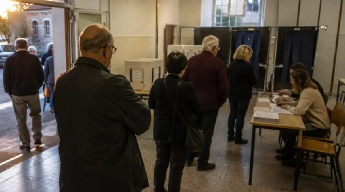 Elettori ai seggi durante le elezioni comunali 2026 con dati sull’affluenza in calo nei capoluoghi italiani