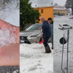 Grandinata record nel Varesotto: a Cislago strade sommerse da “fiumi di ghiaccio” – VIDEO