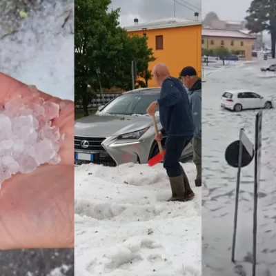 Grandinata record nel Varesotto: a Cislago strade sommerse da “fiumi di ghiaccio” – VIDEO
