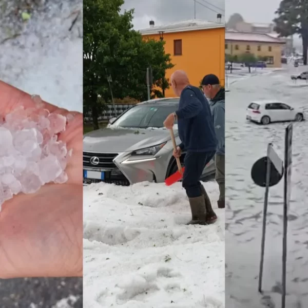 Grandinata record nel Varesotto: a Cislago strade sommerse da “fiumi di ghiaccio” – VIDEO