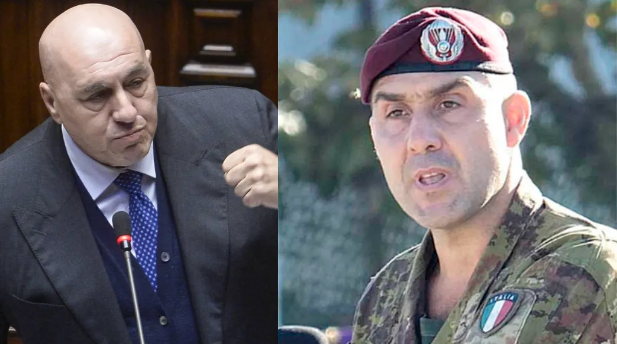 Il ministro della Difesa Guido Crosetto durante un intervento pubblico contro Vannacci