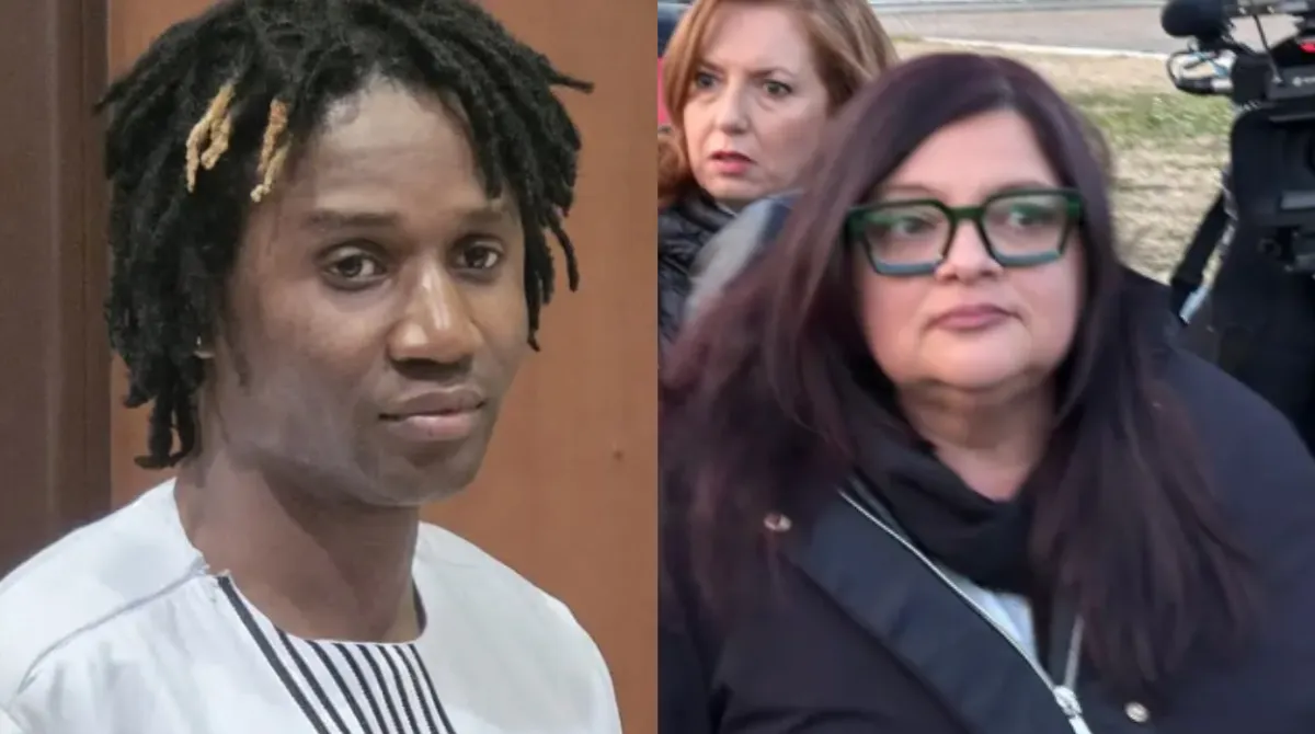 Louis Dassilva durante l'incontro con la stampa dopo l'assoluzione per l'omicidio di Pierina Paganelli