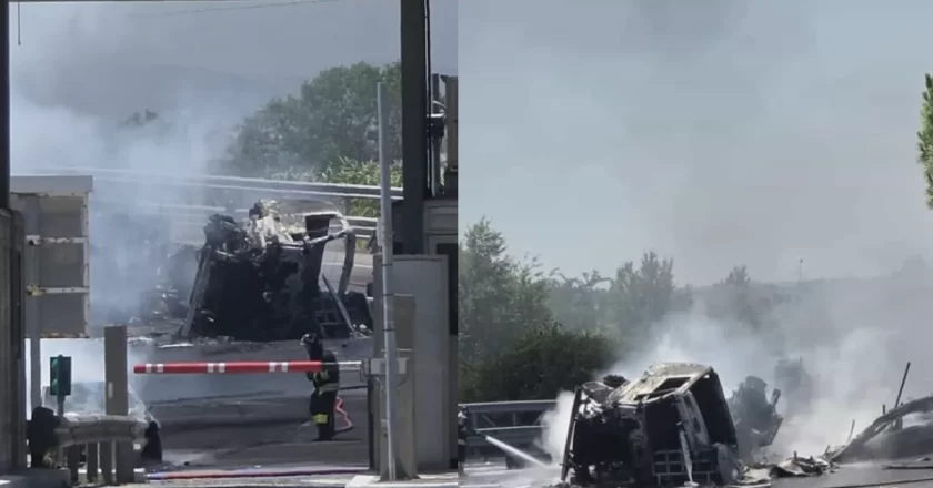 Incendio cisterna a Riccione, due feriti e casello A14 chiuso: traffico in tilt