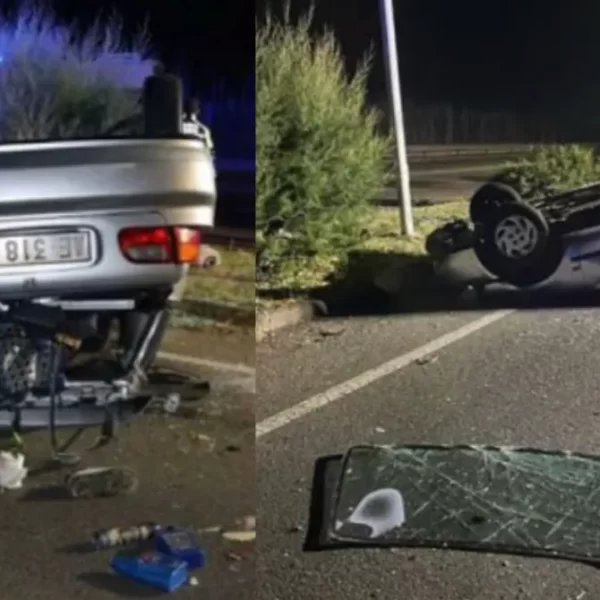 Cagliari, speronano e fanno ribaltare l’auto di una famiglia con 5 persone a bordo