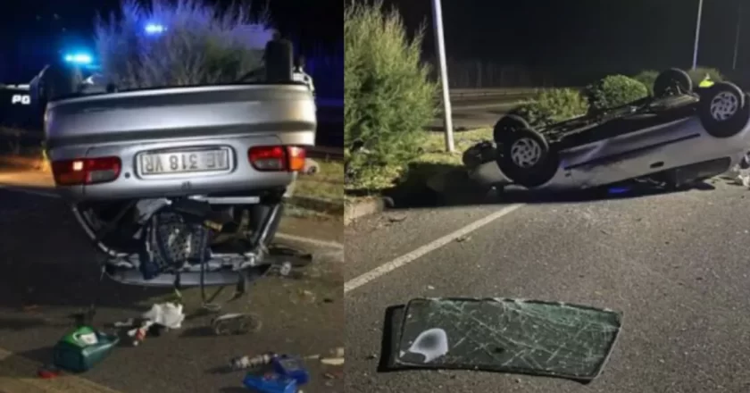 Cagliari, speronano e fanno ribaltare l’auto di una famiglia con 5 persone a bordo