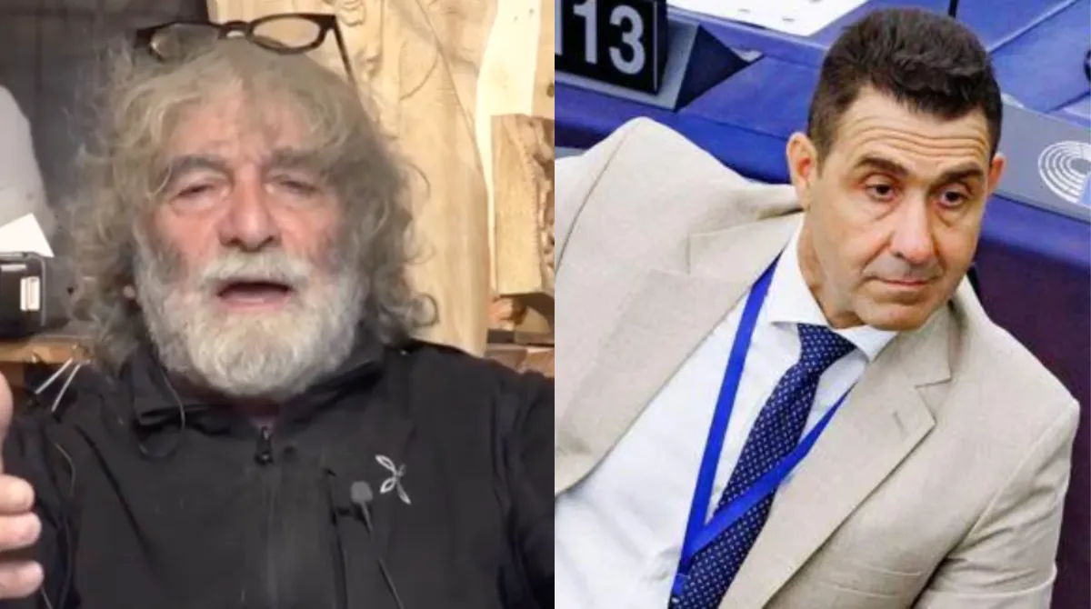 Mauro Corona in collegamento video durante la puntata di È sempre cartabianca su Rete 4