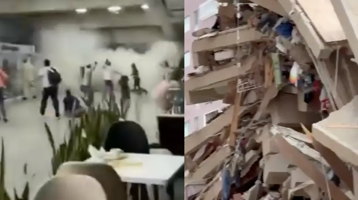 Edifici crollati a Caracas dopo il doppio terremoto che ha colpito il Venezuela provocando morti e centinaia di feriti
