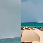 Tromba d’aria nel Salento a Torre San Giovanni: ombrelloni in volo e bagnanti in fuga dalla spiaggia – VIDEO