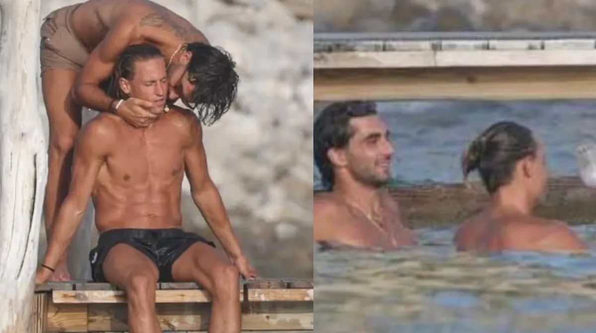 Marcos Llorente e Ferran Torres fotografati durante una vacanza a Ibiza