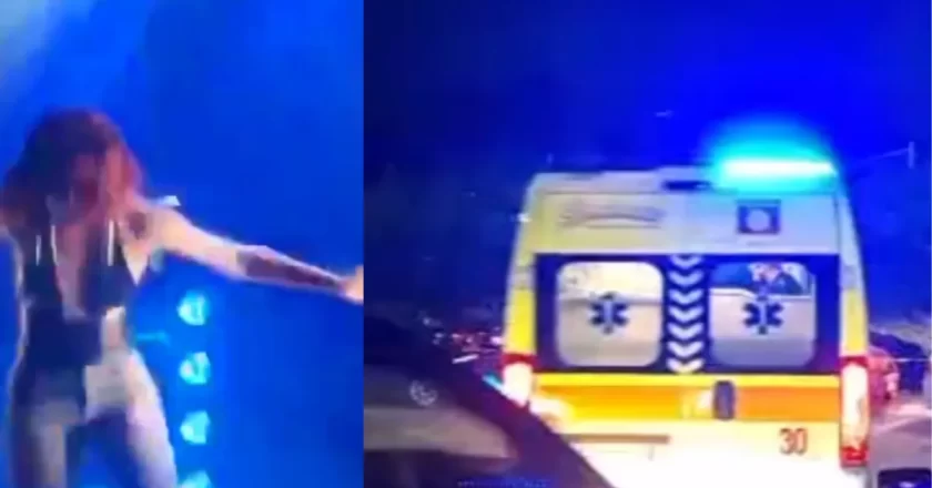 Noemi cade dal palco durante il concerto a San Salvo: soccorsa e portata in ospedale